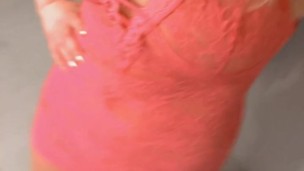 Blondie Milf in Hot Pink Lacey Lingerie