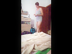 My mom likes to watch her get dressed