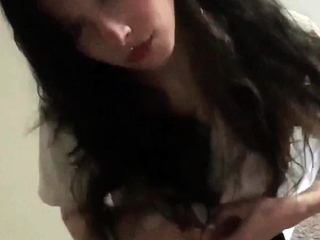 Close up teen foot worship