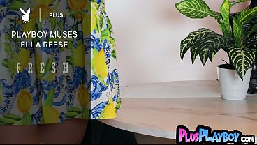 Big tits brunette Ella Reese hot posing and sexy girl enjoyed striptease