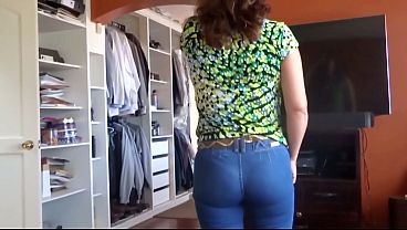 My stepson gets too excited while caressing my ass and cums in my pussy.